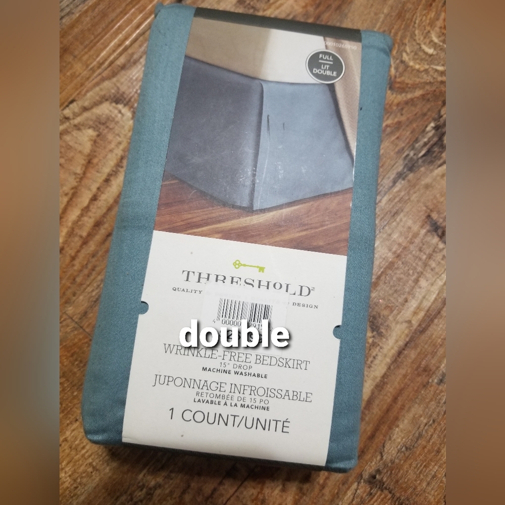 Threshold Bedskirt Double 15" Drop Teal New Wrinkle free